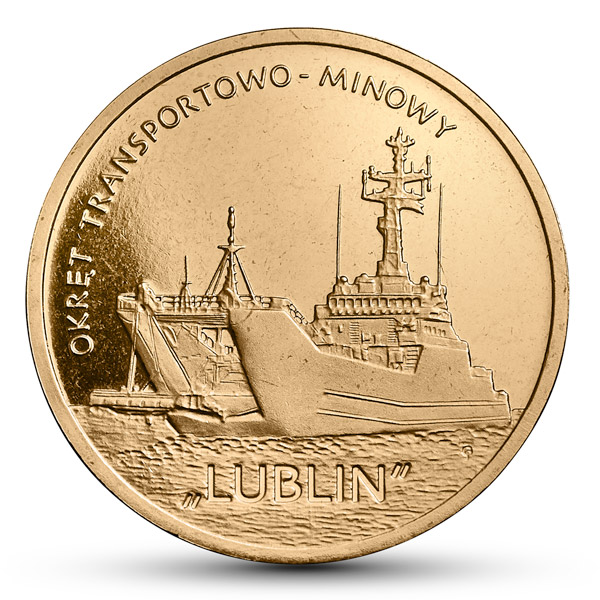 Polskie okręty: Okręt transportowo-minowy „Lublin”, 2zł rewers